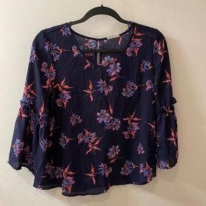 Deep purple/navy 3/4 sleeve top